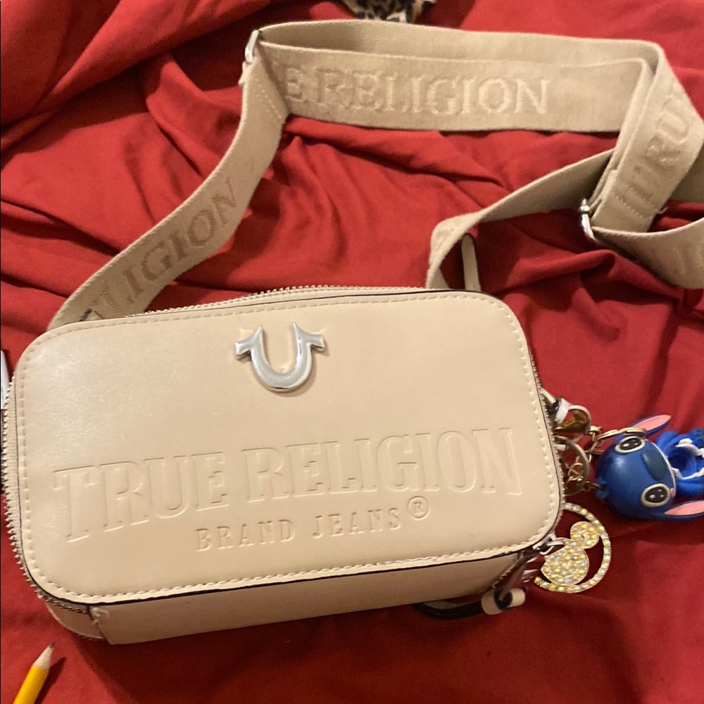 True Religion Cream Crossbody Bag